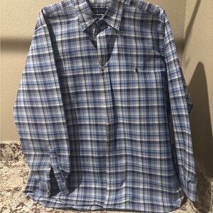 Polo Ralph Lauren Blue and White Plaid Shirt